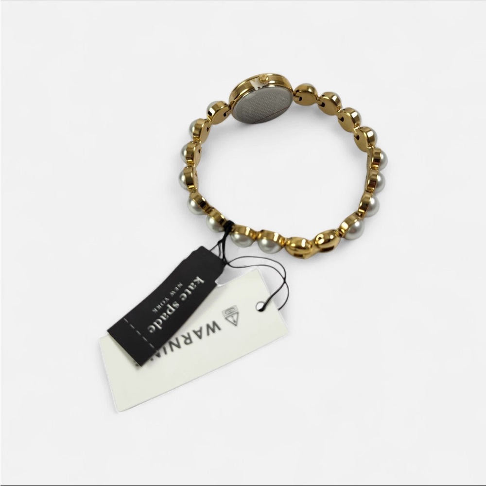Kate Spade Gold and White Pearl Monroe Pearl Bracelet Watch KSW1687 + Box NIB - Picture 5 of 5